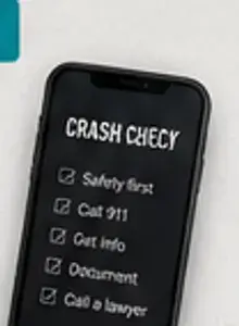 Crash checklist shown on a phone screen