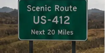 Scenic Route US-412 road sign